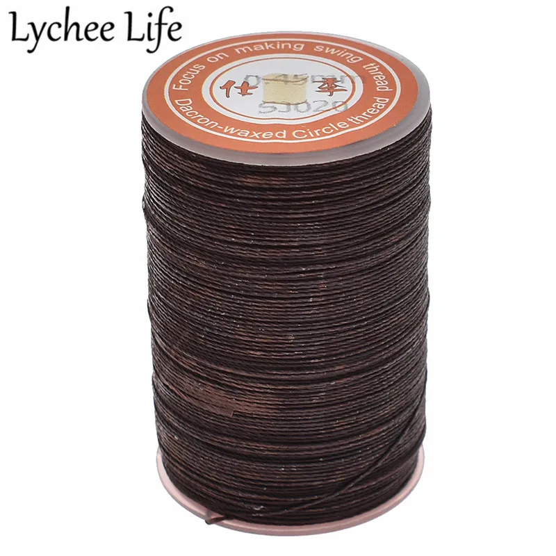 Lychee Life, 60 м, 0,45 мм, круглая Вощеная швейная нить, одноцветная полиэфирная швейная кожаная нить, ручная работа, швейные принадлежности для одежды - Цвет: 4