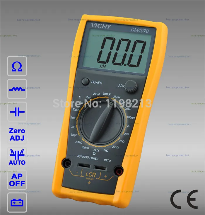 

VICHY VICI DM4070 Digital Multimeter 3 1/2 Digit 20H 2000uF Self-discharge Inductance Resistance Capacitance LCR Meter Tester