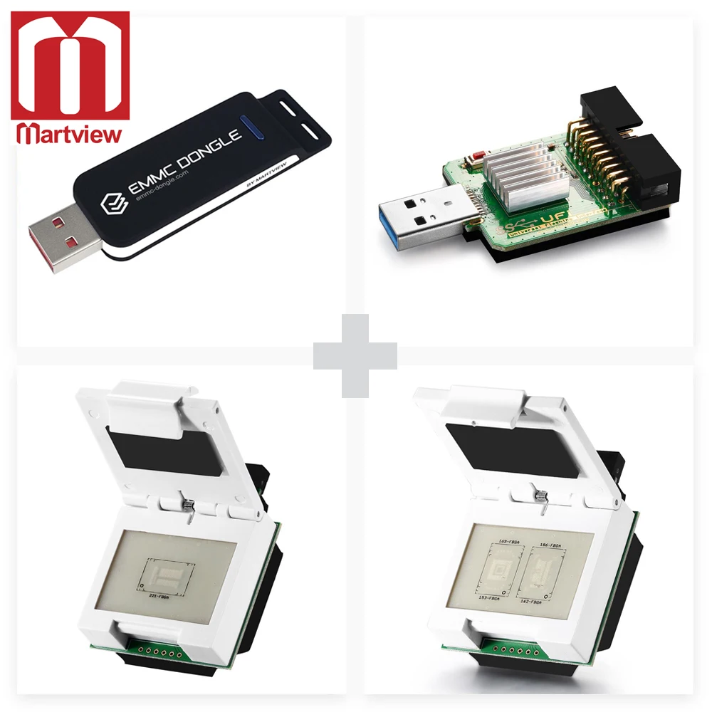 Martview EMMC Dongle поставляется с eMMC/eMCP Socket + 2 в 1 USB3.0 SuperSpeed uSD/eMMC Reader|Детали устройств