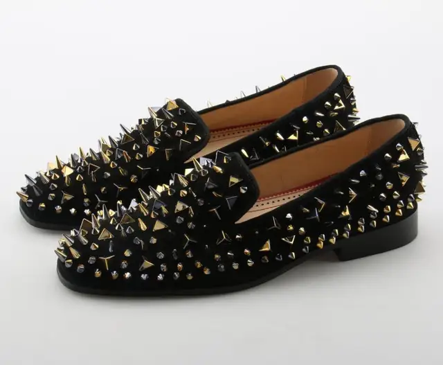 Jawakye Merek Emas Spike Paku Keling Pria Sepatu Kulit Mewah Bling Gaun Pernikahan Sepatu Untuk Pria Slip Pada Pria Sepatu Kasual Sepatu Sepatu Formal Aliexpress