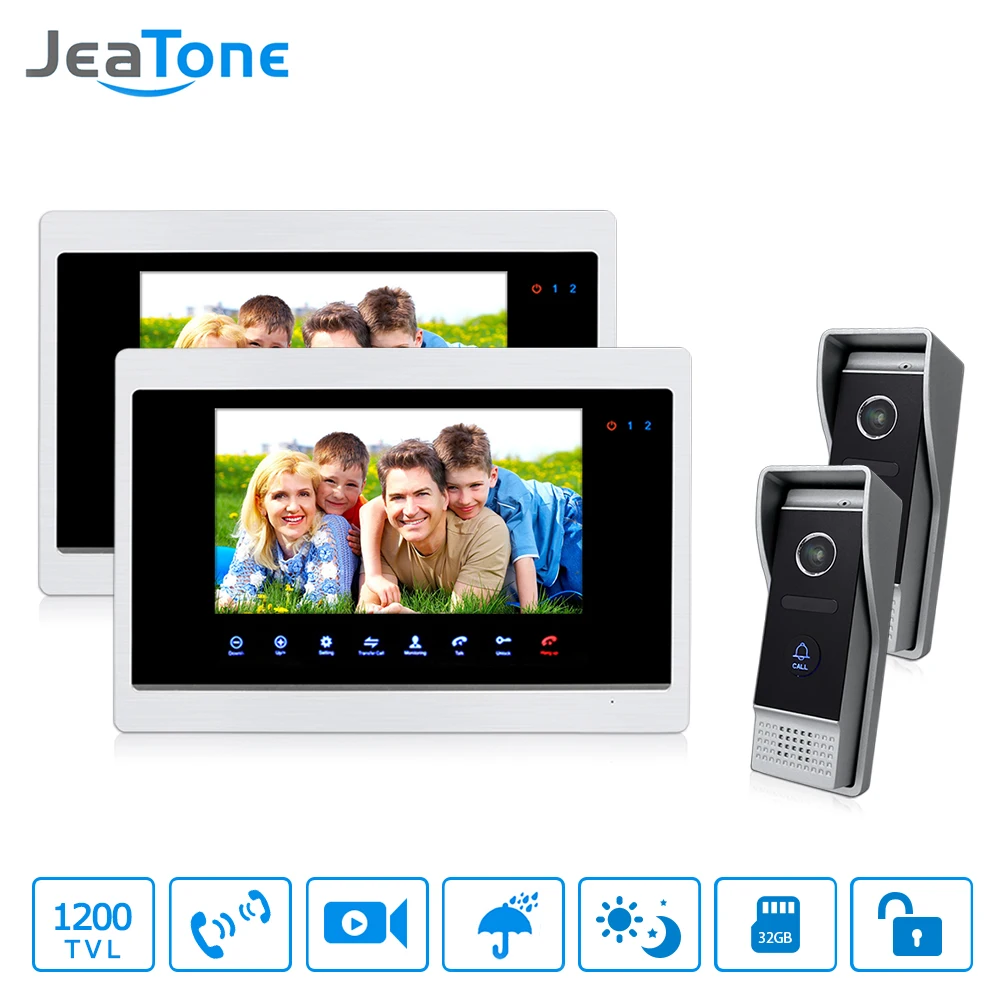 Jeatone Video Doorbell 7 Color TFT LCD Video Door Phone Doorbell Intercom Night Vision Home Security