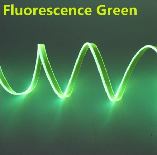 Неоновый светильник 3 В/5 В/12 В, 6 мм, с пришитыми краями, EL Wire, светодиодный светильник для танцевальной вечеринки, автомобильный светильник s, неоновый светодиодный светильник, гибкий, 2,3 мм, светодиодная лента - Испускаемый цвет: Fluorescent Green
