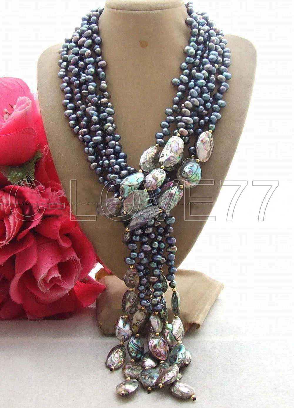 

Pearl&Paua Abalone Shell Necklace Necklace