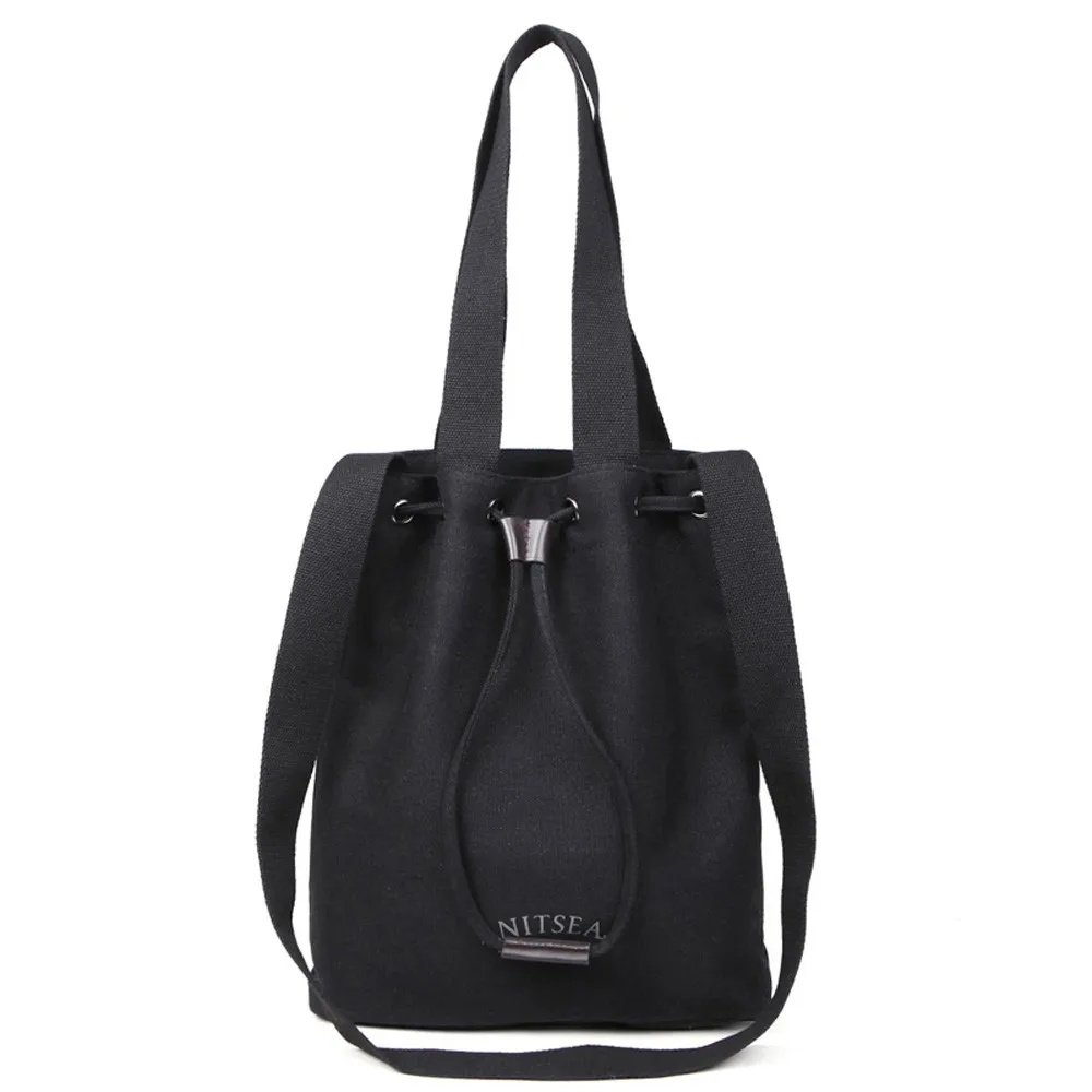 

J.nitsea ladies drawstring shoulder bag shopping bag Canvas Shoulder Bag Large Tote Ladies Purse Shopping Bag H30429