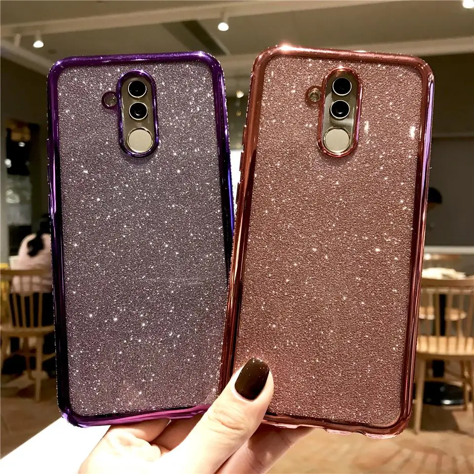 Алмазный Корпус из ТПУ для Huawei Mate 20 Pro 10 Lite P20 P30 Nova 3 Honor 8X 7X Блестящий бампер iPhone X XR XS