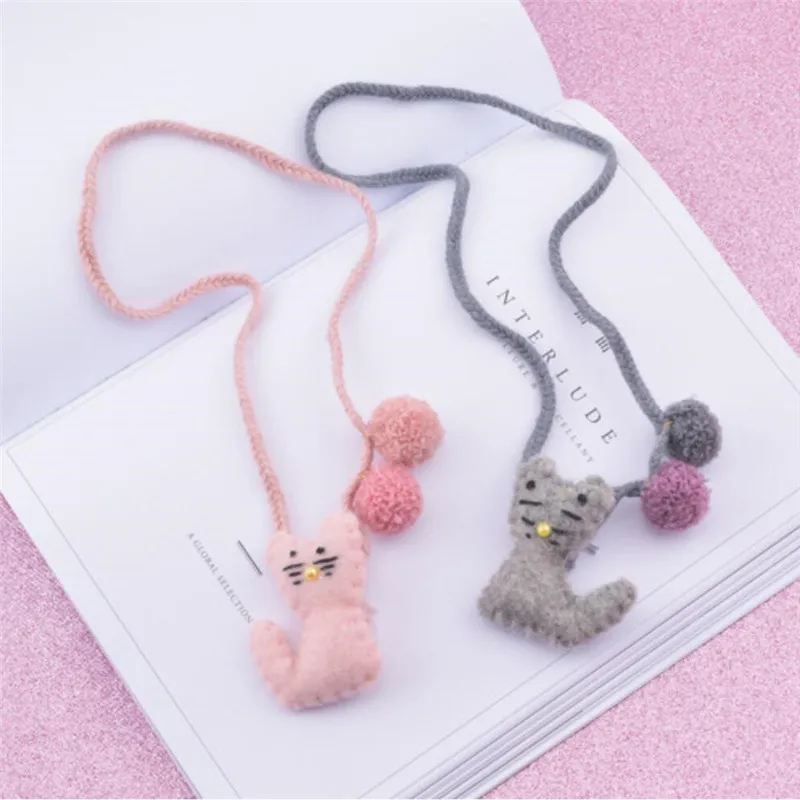 

Korea Handmade Cute Cartoon Felt Cat Animal Kids Children Girl Necklace Apparel Accessories-HZPRCGNL042F