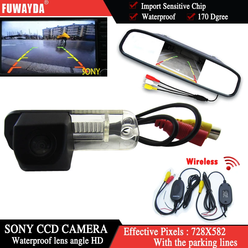 

FUWAYDA wireless rearview camera+Car Rearview Monitor for Benz C-Class W203 E-Class W211 CLS-Class 300 W219 R350 R500 WATERPROOF