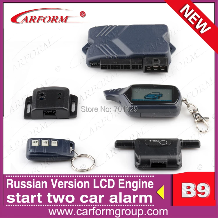 Free Shipping Two way car alarm system Starlionr B9 Russian version LCD