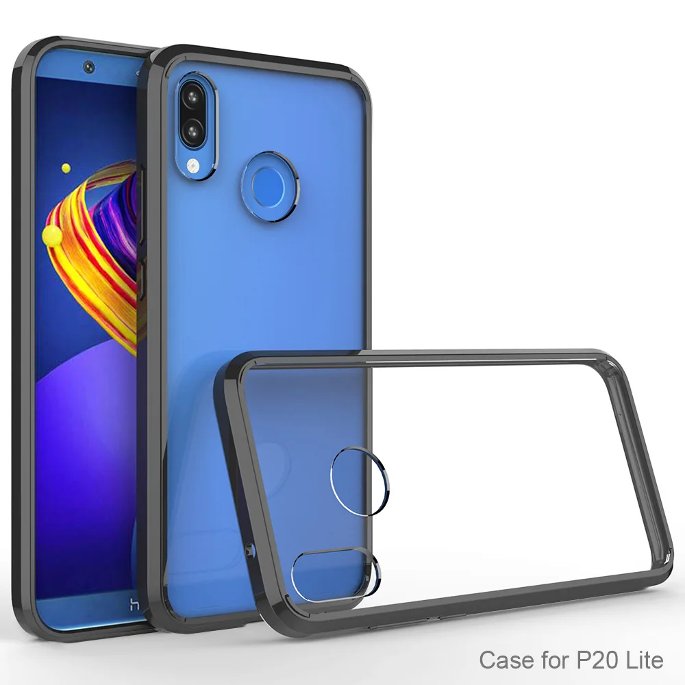 

For Huawei P20 Lite Case P20Lite 5.84 Crystal Hybrid Bumper Clear Hard Acrylic Back Cover For Huawei P20 Lite Phone Case Nova 3E