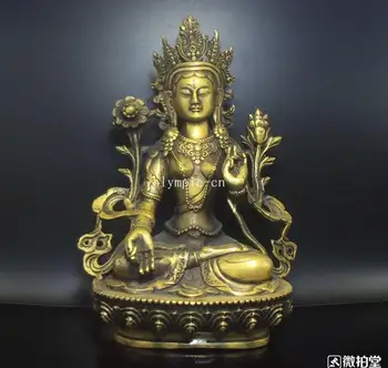 

9'' copper carved tibetan budhism buddha Monk Guru padmasambhava statue