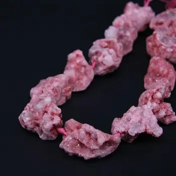 

15.5"/strand Red AB Natural Quartz Geode Drusy Freeform Large Nugget Loose Beads,Roug Raw Crystal Druzy Pendant Jewelry Supplier