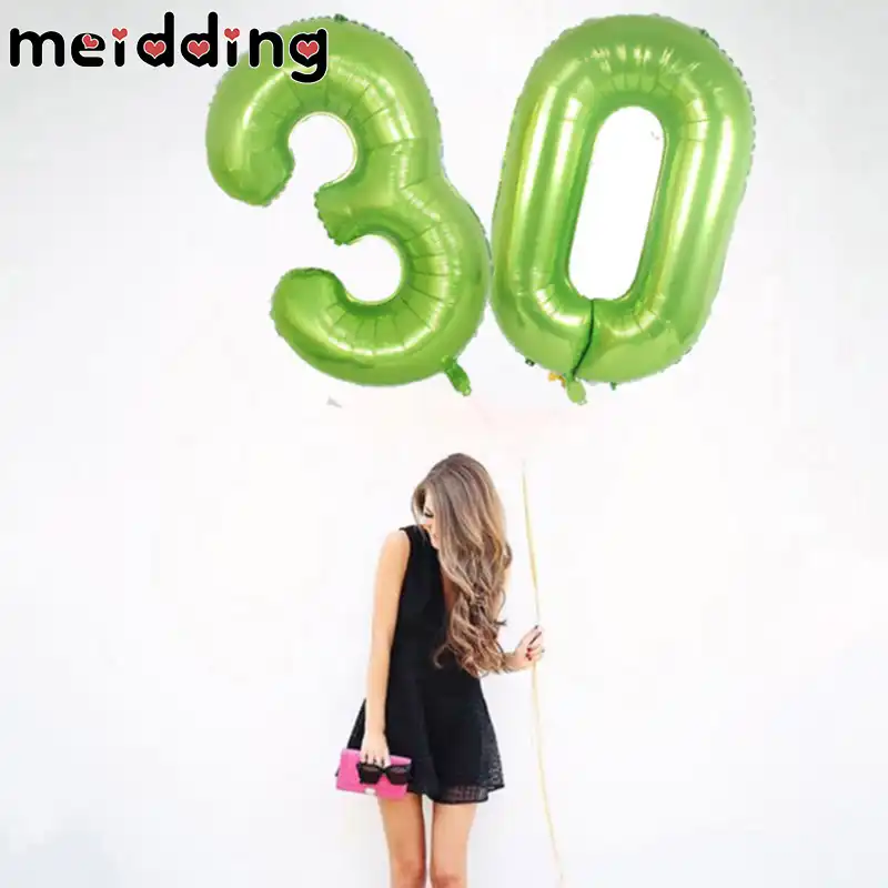 1 шт. 40 дюймов зеленые воздушные шары из фольги в виде цифр новые цифровые гелиевые воздушные шары для детского душа день рождения свадьбы ук...