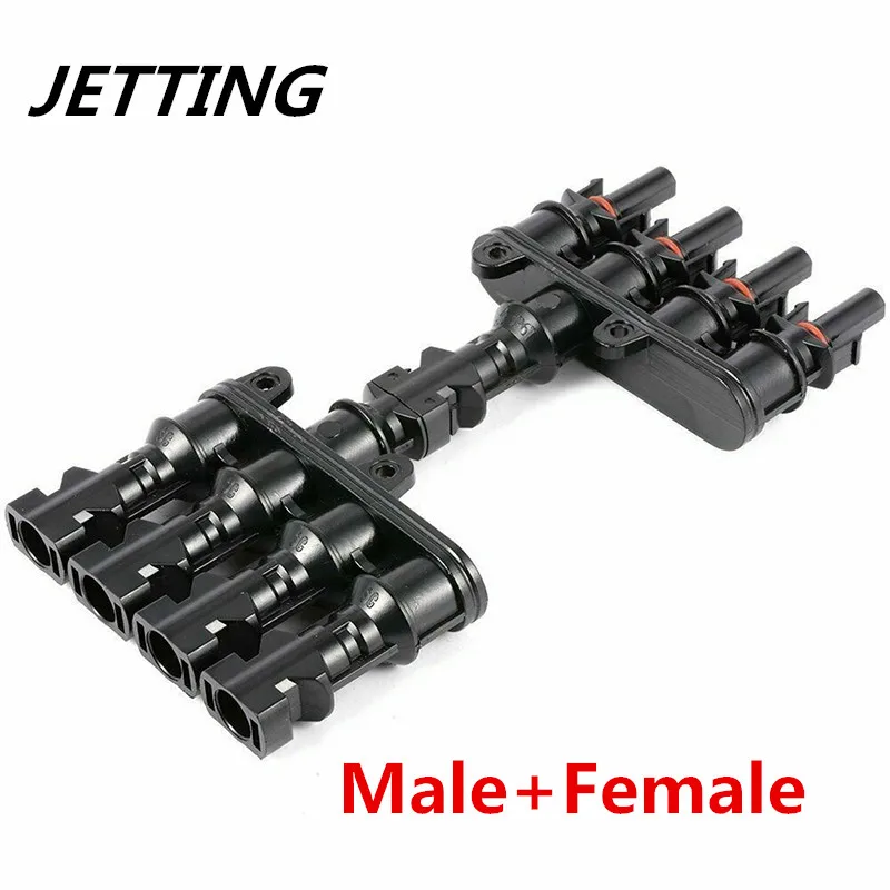 1 Pair Male+Female  Adapter Cable Connector MC4 Solar Panel Y Branch T Branch PV Connector