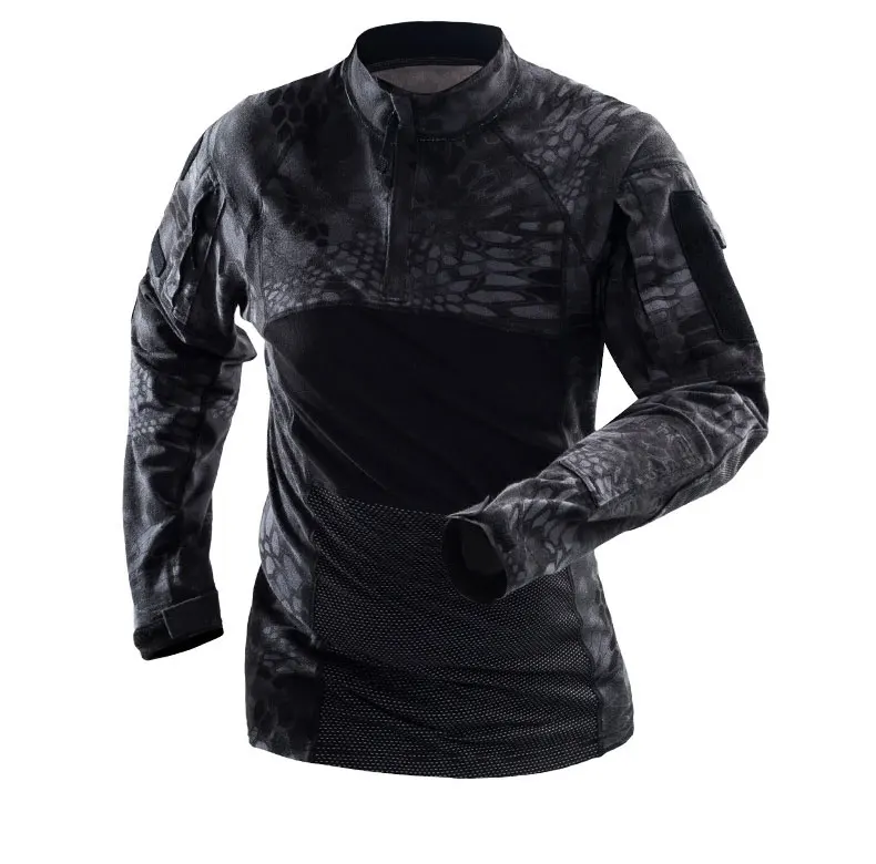 Kryptek Typhon Camo Army Military Tactical Shirt Men Camouflage Quick Dry Hiking T Shirt Outdoor Hunting Combat Shirts