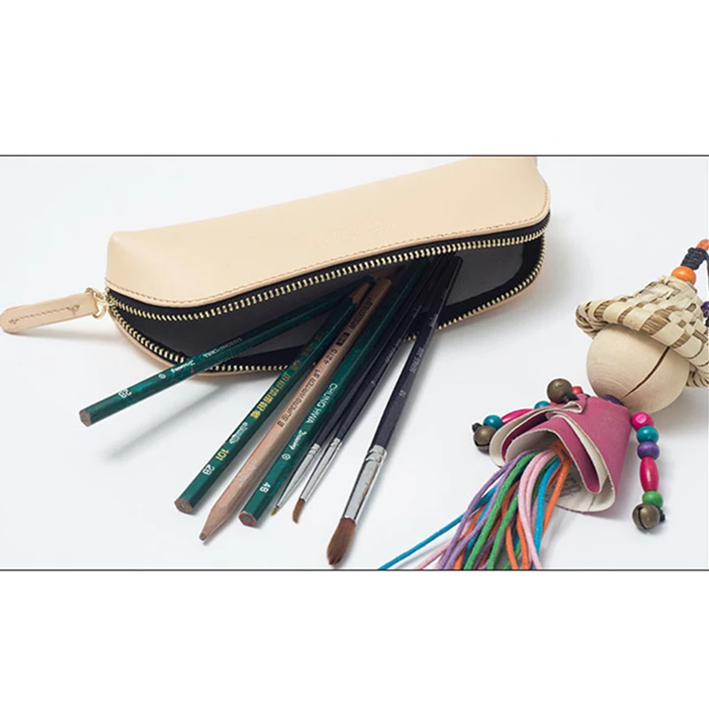 Acrylic Leather Template Home Handwork Leathercraft, Sewing Pattern Tools, Pencil Box, Pencil Case, 17x7cm, 1 Set