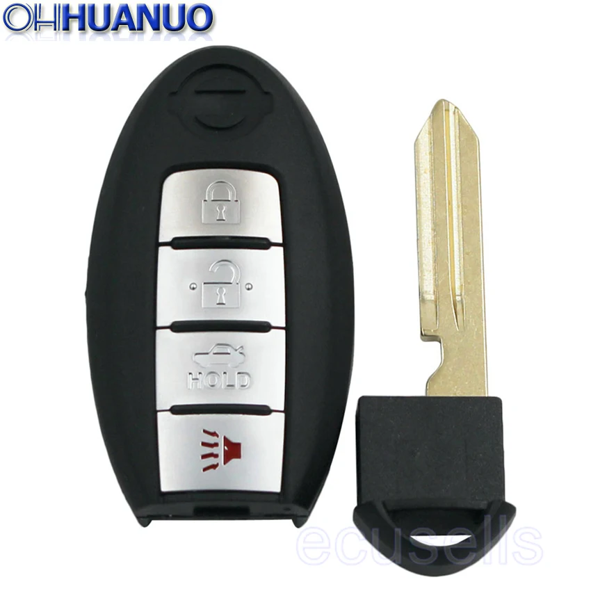 

3 PCS/LOT, Smart Key Shell Uncut 4 Button With Small Insert Key Blade for Nissan