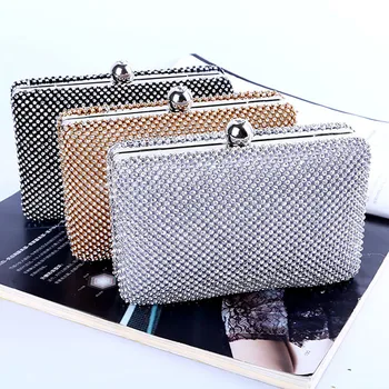 

Ladies Clutch Bag Women Evening Party Wild Bag Evening Women Hand Made Rhinestone Chain Party Clutch Shoulder Cross Bag K612