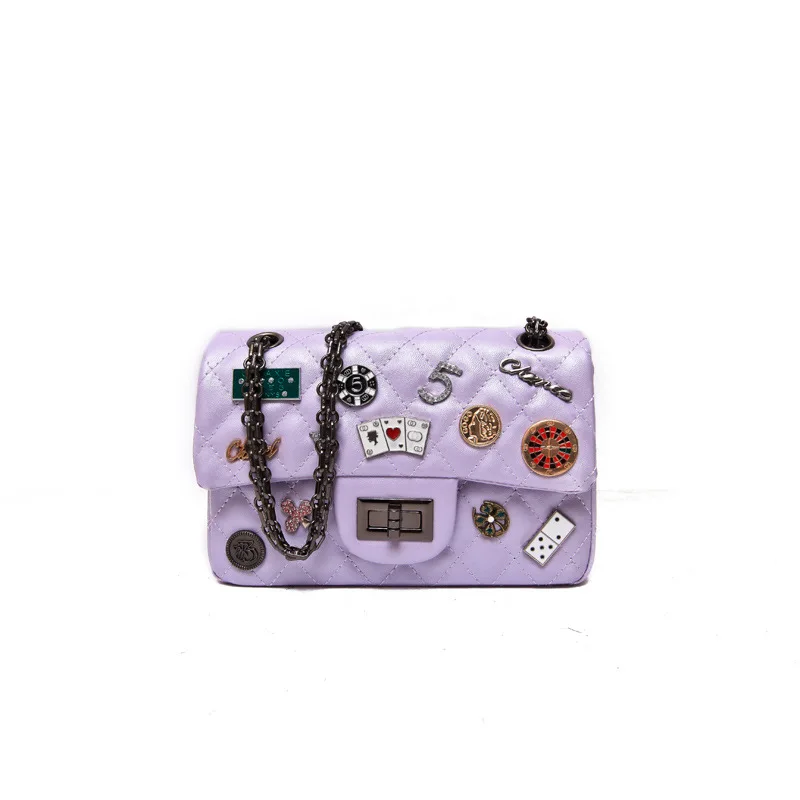 

Female Bag Badge Rhombic Chain Small Bag Shoulder Lady Bag Women Bag