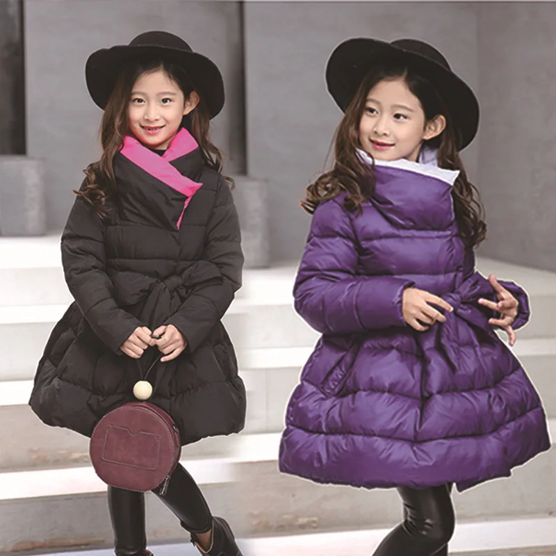 

2018 Back to School Outfits Kids Clothes Baby Girls Down Coats Soild Color Winter Wear Down Girls Clothing Outerwear Coats 10 12