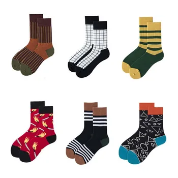 

Creative Harajuku Fashion Colorful Streetwear Happy Funny Men Socks Cartoon Art Quality Casual Novelty Personality Men Socks