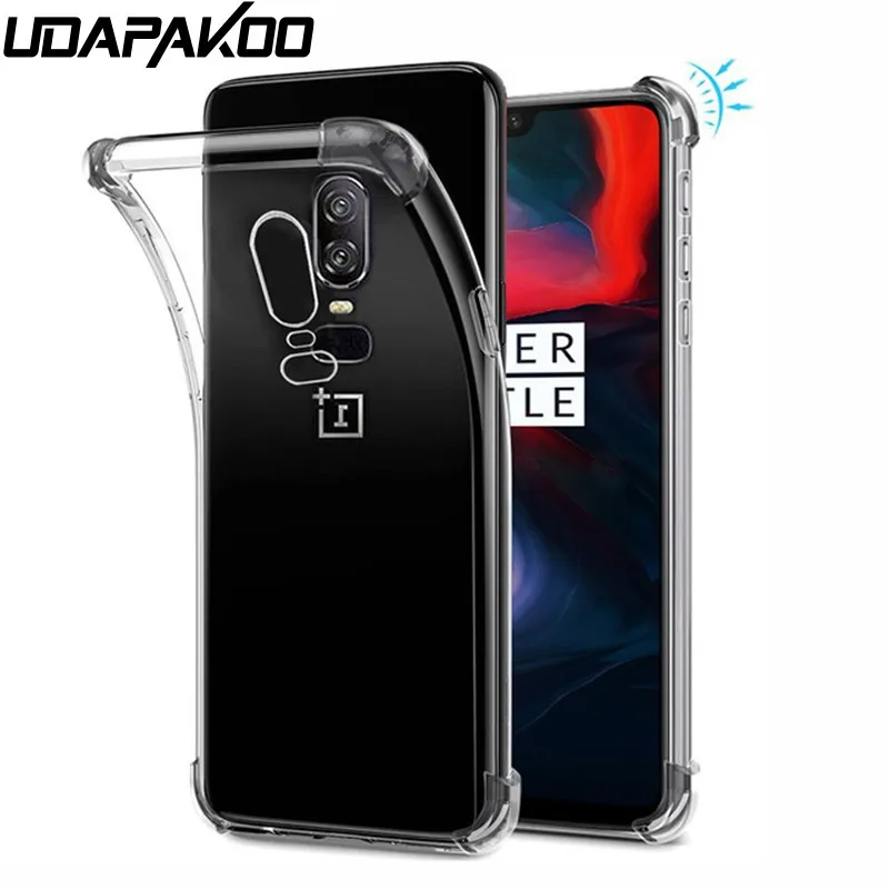 Clear Crystal Soft Silicone TPU Phone Cover For Oneplus 3 3T 5 5T 6 Air Cushion Shockproof Case One Plus 1+6 | Мобильные телефоны и