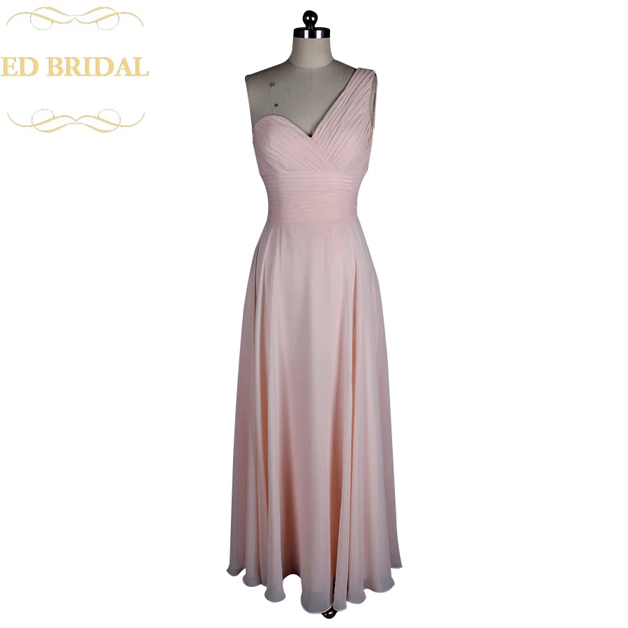 Buy One Shoulder Blush Pink Long