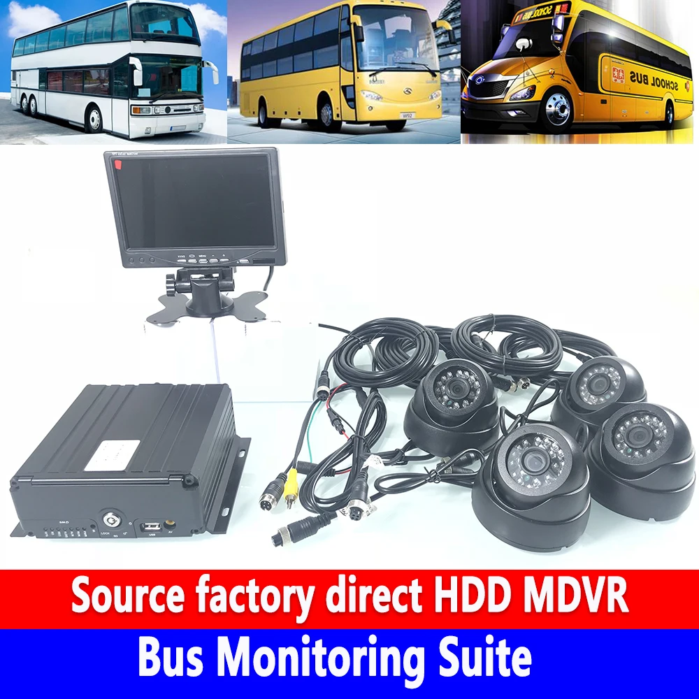 

SD card storage hard disk 4 channel panoramic monitoring cycle recording bus monitoring kit tanker / travel car / concrete car