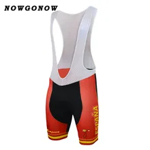 Мужские Велосипеды нагрудник Шорты Испании Национальный черный желтый красный велосипед люблю носить Испания Дорога катания nowgonow гель площадку лайкра