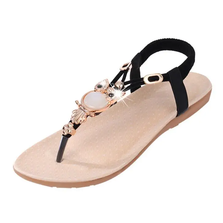 Женские сандалии XDA летние на плоской подошве Украшенные бусинами|flat sandals|fashion women
