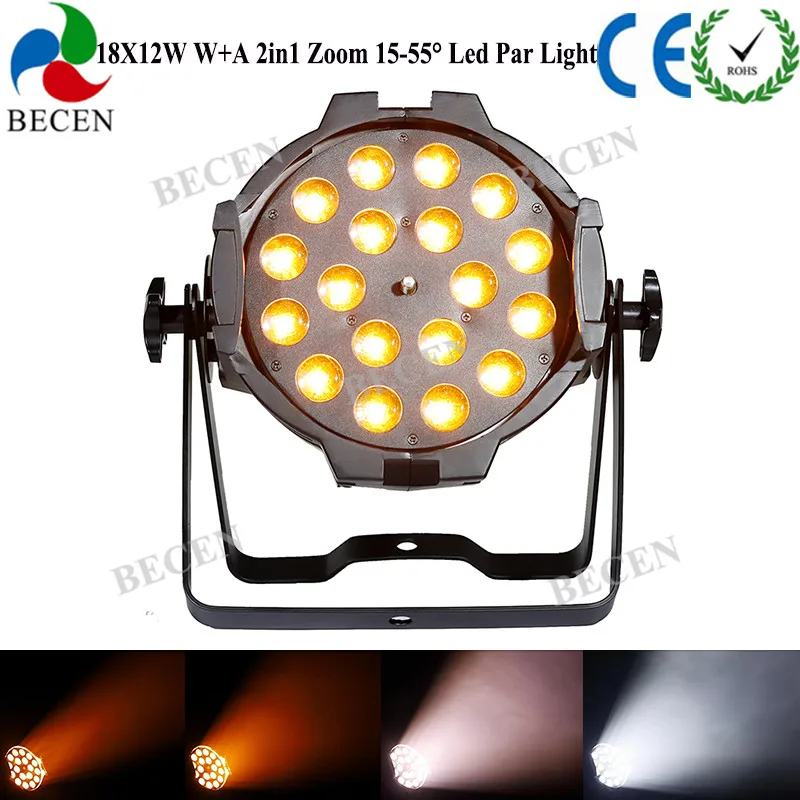 BECEN NEW Support RDM no flicker 18*12W Amber and White 2in1 LED zoom par can light powercon | Освещение