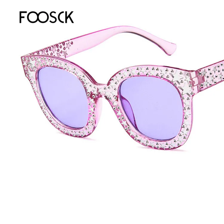 FOOSCK новые большие солнцезащитные очки топ Элитный бренд дизайнерские женские солнцезащитные очки Квадратные дамы модные солнцезащитные очки ретро - Цвет линз: C5Purple