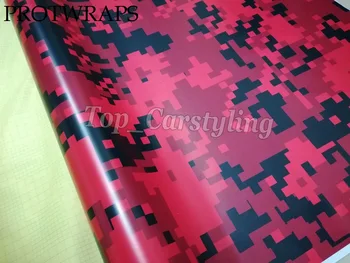 

PROTWRAPS red digital camo vinyl with black spots for car wall wrap covering with bubble free size 1.52x10m/20m/30m available