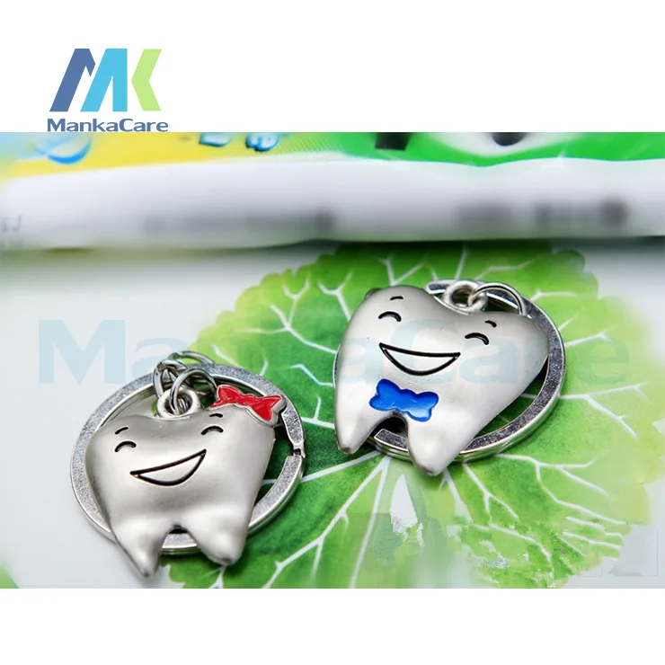 5 Pairs of Creative Fine Tooth Shape Keychain Pendant Cute Dentist Toy