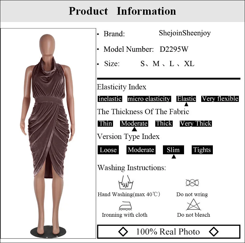 ShejoinSheenjoy Halter Sleeveless Autumn Dress Wrapped Split Backless Fold Sexy Women Dress Velvet Midi Party Dresses Clothing (12)5
