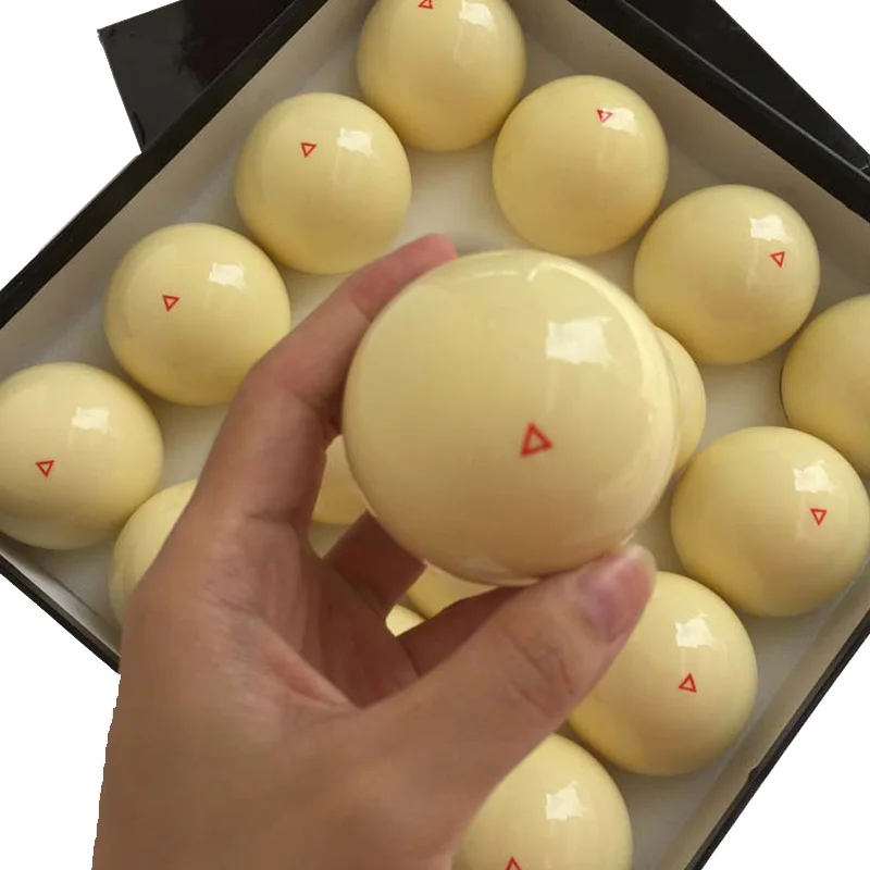 xmlivet Single 1pc Billiards Pool White Balls Yellow with red triangle Resin 52.5mm/57.25mm Nine-ball White balls