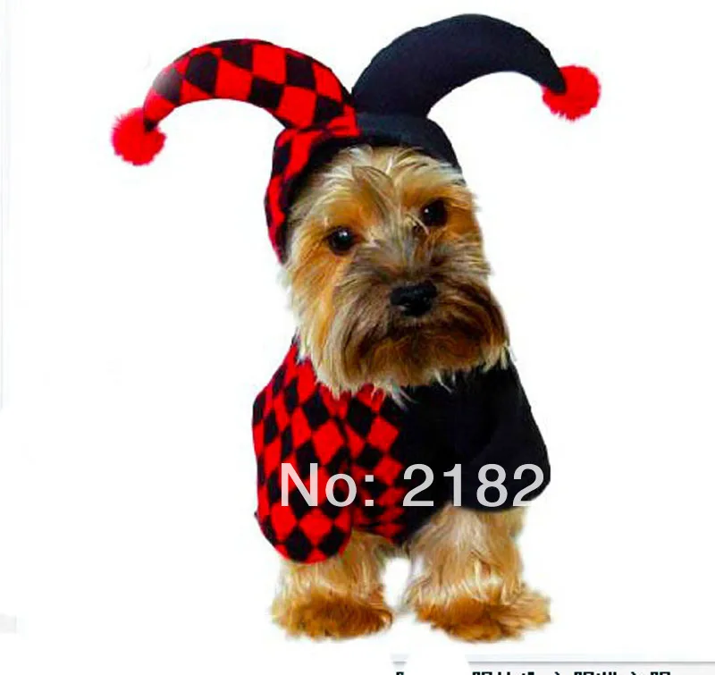 Nové roztomilé dimenzionální klaun hrát oblečení Pet psi kabát Doprava zdarma Čínu post Psy oblečení