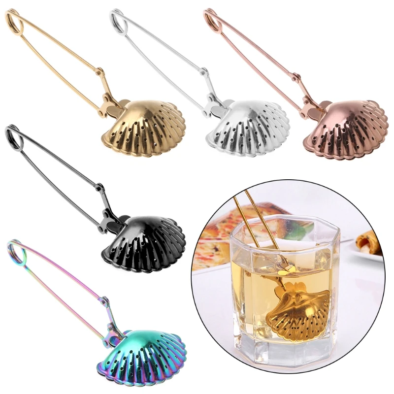 

Stainless Steel Spoon Bulk Loose Tea Leaves Mesh Ball Infuser Filter Strainer Shell-shaped