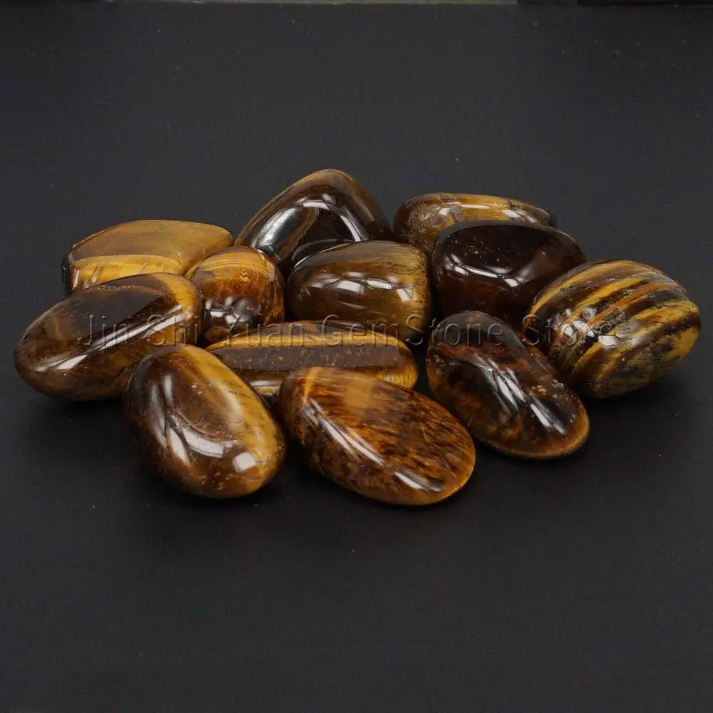 Bulk Tumbled Yellow Tiger Eye Stones Natural Polished Gemstone Supplies for Wicca, Reiki, and Energy Crystal Healing