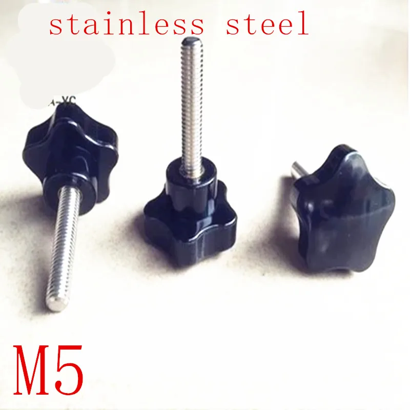 

10pcs/lot M5*10/15/20/25/30/35/40/45/50 5 STAR Plastic Head Knob Screws Tighten Bolts