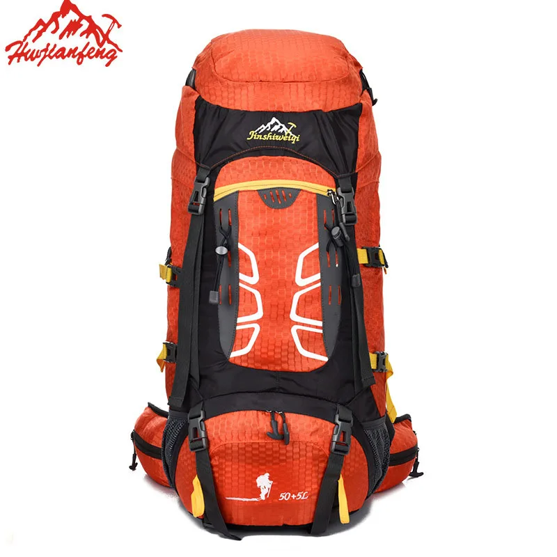 

HUWJIANFENG 55L Climbing Cycling Backpack Military Camping Waterproof Nylon Outdoor Hiking Travel Packs Rucksack Backpack Bag