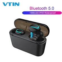 Vtin TWS Ture Наушники Беспроводные Bluetooth 5,0 наушники водонепроницаемые TWS гарнитура с 1500 мАч зарядный чехол 3D стерео