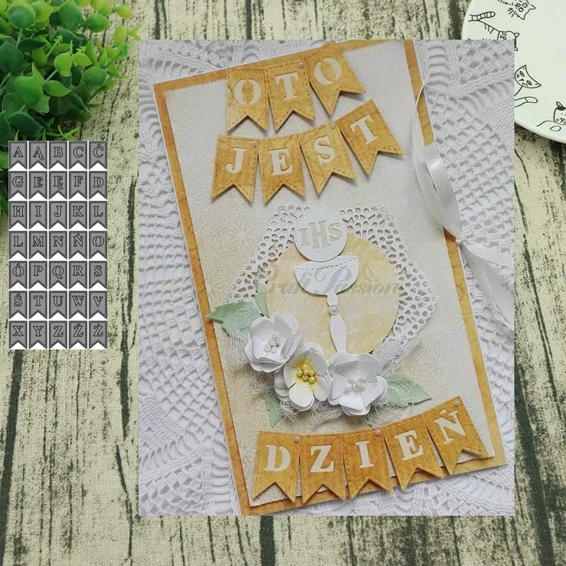 Металлические Вырубные штампы AddyCraft форма Алфавит at флаги Скрапбукинг бумажный