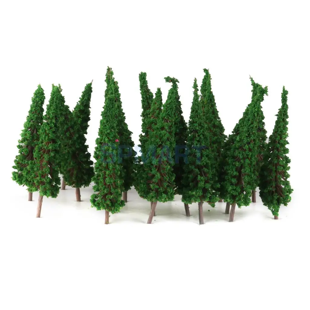 100x Green Pagoda Model Trees 1:100 for RR Train Railway Garden Park Street DIY Toys