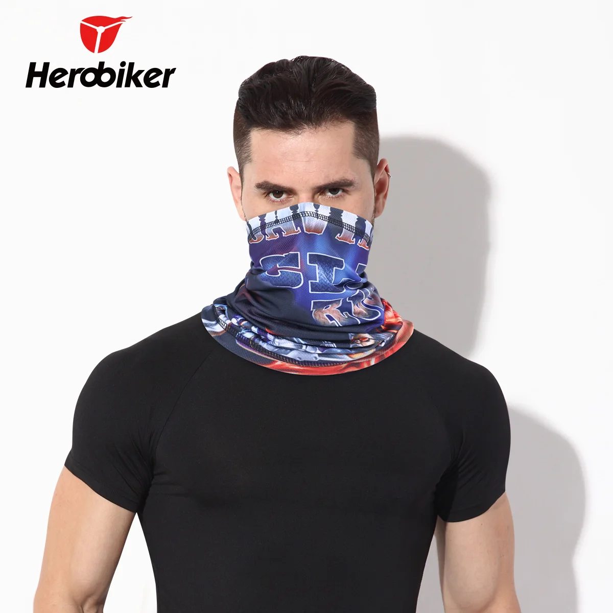 HEROBIKER мотоциклетная маска для лица, маска для лица, Балаклава, мотоциклетная маска, сохраняющая тепло, мотоциклетная Лыжная зимняя защитная маска для шеи, полумаска для лица - Цвет: Синий