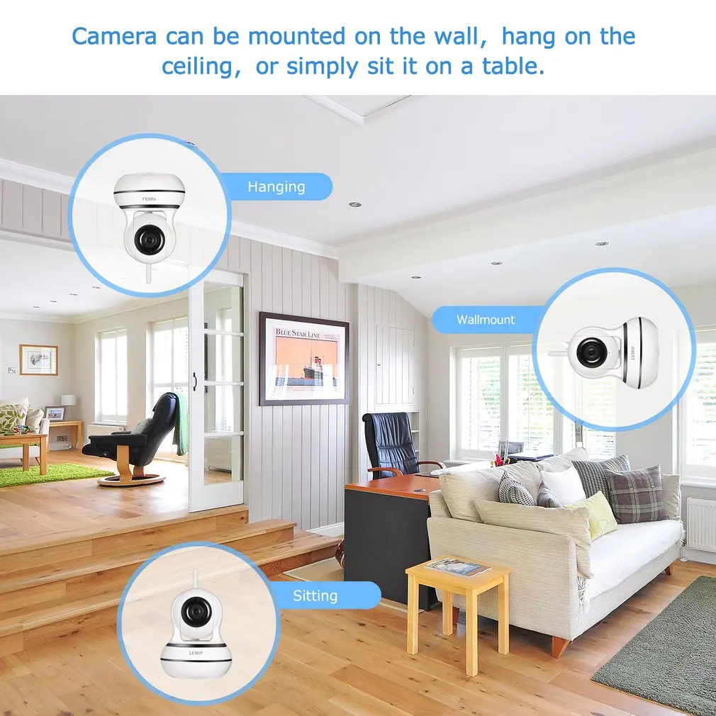 

LESHP Home Security IP Camera Wireless WiFi Camera Two Way Audio Video Baby Monitor 960P HD Night Vision Motion Detection