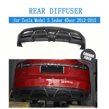 Карбоновый задний бампер для губ Диффузор спойлер для Tesla модель S Седан 4 двери 2012- Тюнинг автомобилей запчасти
