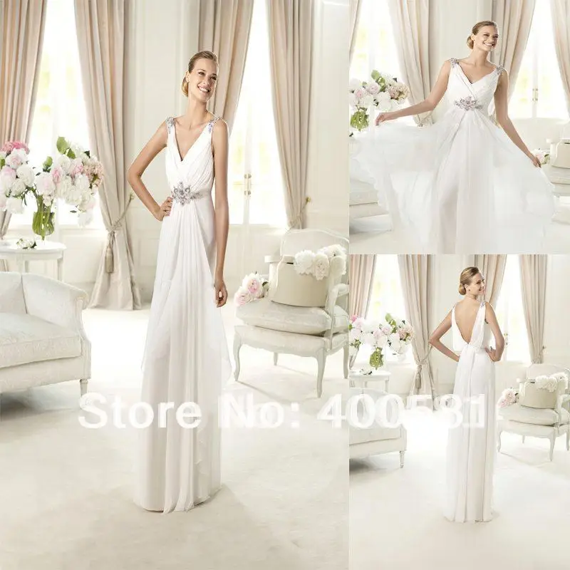 Imperial Shiny V Neck Sheath Fitted Floor Length Silver Beaded