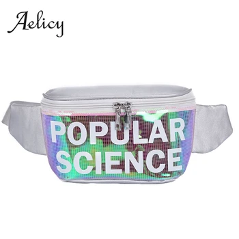 

Aelicy 2019 New Wild Fashion Waist Bag Female Colorful Letter Laser Bright Leather Crossbody Pocket Women Diagonal Chest Pack