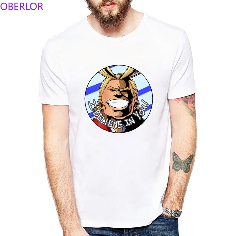 

My Hero Academia I Believe In You T Shirt Men 2019 Summer New Arrivals High Quality Streewear Tshirt Fashion Homme Man Top Tees
