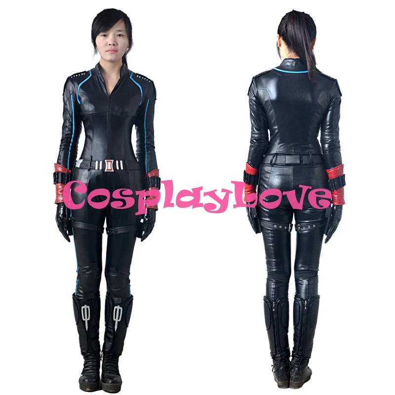 

2th The Avengers: Age of Ultron Black Widow Natasha Romanoff Cosplay Costume For Halloween Jumpsuit New Custom Made High Quality